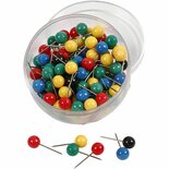 Kaartpinnen - Kleurrijke DIY Kaartdecoratie - Reispinnen Voor Kaarten & Scrapbooking - Multicolor Stalen Pinnen - Hoogwaardige Kwaliteit Voor Knutselprojecten - Diameter 17 mm - Set van 100 Stuks