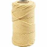Macramé koord - lichtgeel - L: 55 m - d 4 mm - 330 gr
