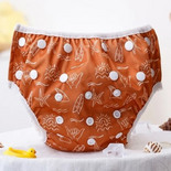 Wasbare Luier - Zwemluier - Baby - Nachtluier - 0 tot 2 jaar - 4,5 tot 18 kilo - Roestbruin Zomerprint