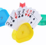 Speelkaarthouder - Driehoek Klem Voor Kaarten - Handsfree Kaarten - Kinderen Kaarten Vast Houden Hulp - Voor 10 tot 12 Kaarten - Geel - 8x2,5cm
