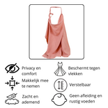 Hydrofiele Borstvoedingsdoek - Voedingsdoek - Afschermdoek - Borstvoedingscover - Borstvoedings Schort - Overslagdoek - Privacy - Rustig Voeden - Katoen - Ademend - 100x65cm - Roze
