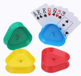 Speelkaarthouder - Driehoek Klem Voor Kaarten - Handsfree Kaarten - Kinderen Kaarten Vast Houden Hulp - Voor 10 tot 12 Kaarten - Groen - 8x2,5cm