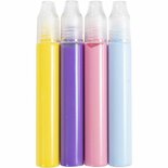 Kaarsenstiften, lichtblauw, lichtroze, paars, geel, 4x30ml