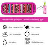 Ijslollyhoes - Ijsjeshouder - Popsicle Holder - Houder Voor Push Up Ijsjes - Calippo Houder - Tube Ijsjes Houder - Ijs Stick Houder - Vriesijsjes - Roze Luipaard Print