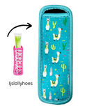 Ijslollyhoes - Ijsjeshouder - Popsicle Holder - Houder Voor Push Up Ijsjes - Calippo Houder - Tube Ijsjes Houder - Ijs Stick Houder - Vriesijsjes - Blauw Alpaca Lama