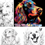 Kleurboek Honden  Kleurboek met Hondenprints  Kleurboek Volwassenen Honden  Kleurboek Kinderen Honden  DIY Kleurboek Honden  Relax Kleurboek Honden   Colorbook Dogs - 20x20cm - 22 Kleurplaten