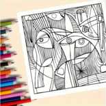 Abstract Kleurboek  Kleurboek Abstracte Kunst  Kleurboek Volwassenen Abstract  Abstracte Kleurplaten  Creatief Modern Abstract Art - Abstracte kunst  Geometrische kleurplaten - 20x20cm - 20 Kleur