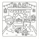 Fuzzy Hygge Kleurboek - Vivi Tinta Kleurboek - Comfy Christmas - Gezellige Kerst Kleurplaten -  Kleurboek Volwassenen en Tieners -  Simpele Lieve Kleurplaten - 40 Super Lieve Kleurplaten - 22x22cm - I