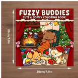 Fuzzy Buddies Kleurboek - BOGIKI Kleurboek - Gezellige Kleurplaten -  Kleurboek Volwassenen & Tieners - Knus Ontspannings Kleurboek - Dierenpersonages - 40 Lieve Kleurplaten - 22x22cm - Incl. 1 alcoholmarker