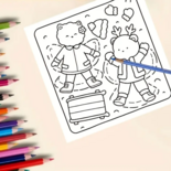 Fuzzy Buddies Kleurboek - BOGIKI Kleurboek - Gezellige Kleurplaten -  Kleurboek Volwassenen & Tieners - Knus Ontspannings Kleurboek - Dierenpersonages - 40 Lieve Kleurplaten - 22x22cm - Incl. 1 alcoholmarker