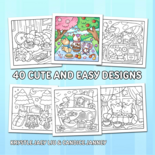 Comfy Cozy Kleurboek - Jade Summer Kleurboek - Gezellige Kleurplaten -  Kleurboek Volwassenen en Tieners - Knus Ontspannings Kleurboek - Simpele Lieve Kleurplaten - Dierenpersonages - 40 Kleurplaten -