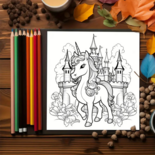 Unicorn Kleurboek - Kleurboek Eenhoorns - Magische Kleurplaten - Eenhoorn Illustraties - Regenbogen en Kastelen - Rainbow Unicorns - 20x20cm - 20 Tekeningen
