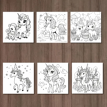 Unicorn Kleurboek - Kleurboek Eenhoorns - Magische Kleurplaten - Eenhoorn Illustraties - Regenbogen en Kastelen - Rainbow Unicorns - 20x20cm - 20 Tekeningen