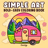 Simple Art Kleurboek - Coco Wyo - Bold & Easy - Kleurboek Volwassenen En Tieners - Relaxen En Ontspannen - Hygge Minimalistische Stijl - 21,6x,21,6cm - 52 Kleurplaten - Incl. 1 Alcoholmarker
