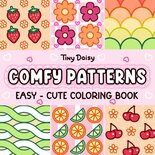 Comfy Patterns Kleurboek - Bold & Easy - Tiny Daisy - Kleurboek Volwassenen en Tieners - Lieve Leuke Patronen - Simpel Afbeeldingen Dikke Lijnen - 22x22cm - 50 Kleurplaten - Incl. 1 alcoholmarker