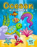 Oceaan Kleurboek Kinderen - Peuters Kleuters Kinderen - Kleurboek 4 Tot 8 Jaar - Vissen Onderwater Zee Dieren - Eenvoudige Grote Kindvriendelijke Plaatjes - 21,6x27,9cm - 50 Kleurplaten - Incl. Waskrijtje