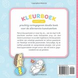 Kleurboek vanaf 1-3 jaar - Doodle Boek - Peuters - Eerste Inkleurboek - Grote Plaatjes - Eenvoudige Kindvriendelijke Illustraties - Thema: Pasen - 21x21cm - 55 Kleurplaten - Incl. Waskrijtje