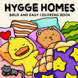 Hygge Homes Kleurboek - Bold Easy Kleurplaten - Kleurboek Volwassenen & Tieners - Ontspanning - Schattige Dieren - Mindfulness - Huiselijke Taferelen - Lieve Dierenvriendjes - 20x20cm - 22 Kleurplaten