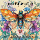 Kleurboek Insectenwereld - Vlinders Libelle Bijen - Kleurboek Volwassenen En Tieners - Natuur Kleurplaten - Insecten Illustraties - 20x20cm - 28 Unieke Ontwerpen