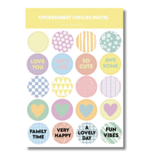 Studio Ins & Outs - Stickervel Cirkels Pastel 2.0 - Pastel Stickers - Tekst & Hartjes & Patronen - Pastelkleuren - 20 Stickers