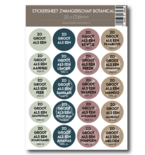 Studio Ins & Outs - Stickervel Zwangerschap Botanical - 20 Ronde Stickers - Zwangerschap Mijlpaalstickers - Baby Grootte Stickers