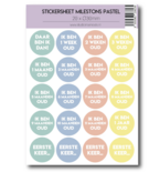 Studio Ins & Outs - Stickervel Milestones Pastel - Baby Mijlpaalstickers Leeftijden - Pastelkleuren - 20 Stickers