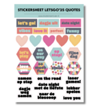 Studio Ins & Outs - Stickervel Quotes Let's Go 2025 - Tekststickers - Stickers Met Quotes, Uitjes & Hartjes - Vrolijke Kleuren - 27 Stickers