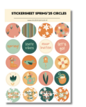 Studio Ins & Outs - Stickervel Cirkels Spring’25 - Ronde Lentestickers - Cirkelstickers - 20 Lente Illustraties
