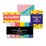 Studio Ins & Outs - Set Van 24 Quotekaartjes - Kaartjes Met Quotes - Party'25 - Mini Kaartjes Leuke Uitspraken - Motiverende Kaartjes - Kleine Positieve Kaartjes Met Tekst - Feestkleuren & Confetti Pr