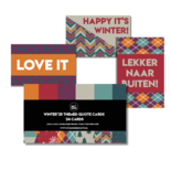 Studio Ins & Outs - Set Van 24 Quotekaartjes - Kaartjes Met Quotes - Winter 2025 - Mini Kaartjes Leuke Uitspraken - Motiverende Kaartjes - Kleine Positieve Kaartjes Met Tekst - Winterkleuren & Sneeuwp
