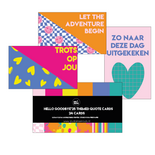 Studio Ins & Outs - Set Van 24 Quotekaartjes - Kaartjes Met Quotes - Hello Goodbye'25 - Mini Kaartjes Leuke Uitspraken - Motiverende Kaartjes - Kleine Positieve Kaartjes Met Tekst - Zachte Kleuren & G