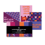 Studio Ins & Outs - Set Van 24 Quotekaartjes - Kaartjes Met Quotes - Love 2025 - Mini Kaartjes Leuke Uitspraken - Motiverende Kaartjes - Kleine Positieve Kaartjes Met Tekst - Valentijnsrood, Paars & H