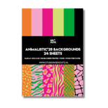 Studio Ins & Outs Paperpad Animalistic'25 - Paper Pack - Scrapbook Papier - Papierblok - Designpapier - Patroonpapier - Oranje Roze Groen Fuchsia - 24 vellen