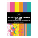 Studio Ins & Outs Paperpad Hello Goodbye'25 - Paper Pack - Scrapbook Papier - Papierblok - Designpapier - Patroonpapier - Roze Geel Oranje Blauw Turquoise - 24 vellen