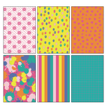 Studio Ins & Outs Paperpad Hello Goodbye'25 - Paper Pack - Scrapbook Papier - Papierblok - Designpapier - Patroonpapier - Roze Geel Oranje Blauw Turquoise - 24 vellen