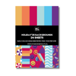 Studio Ins & Outs Paperpad Holiday'25 - Paper Pack - Scrapbook Papier - Papierblok - Designpapier - Patroonpapier - Geel Oranje Fuchsia Lichtblauw Blauw Paars - 24 vellen