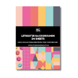 Studio Ins & Outs Paperpad Let's Go 2025 - Paper Pack - Scrapbook Papier - Papierblok - Designpapier - Patroonpapier - Zalmroze Roze Geel Lichtblauw Grijs - 24 vellen