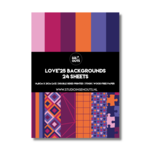 Studio Ins & Outs Paperpad Love 2025 - Paper Pack - Scrapbook Papier - Papierblok - Designpapier - Patroonpapier - Roze Paars Oranje Blauw - 24 vellen