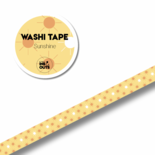 Studio Ins & Outs - Summer'25 - Brede Washi Tape - Zonnetjes - Sunshine - Masking Tape - 1,5 cm - Zonnige Print in Geel & Oranje