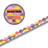 Studio Ins & Outs - VIP'25 - Brede Washi Tape - Popping Balloons - Masking Tape - 1,5 cm - Vrolijke Bollenprint in Roze, Geel, Paars & Oranje