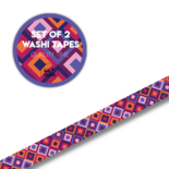 Studio Ins & Outs - Guilty Pleasures'25 - Brede Washi Tape - Quality Time - Masking Tape - 1,5 cm - Ruitpatroon in Paars, Oranje, Rood & Roze