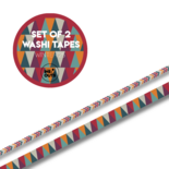 Studio Ins & Outs - Set Van 2 Washi Tapes - Winter 2025 - Masking Tape met Driehoeken en Chevronpatroon - 0,5 cm & 1 cm - Warme Winterkleuren
