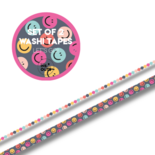 Studio Ins & Outs - Set Van 2 Washi Tapes - Let's Go 2025 - Masking Tape met Smiley’s en Pastelkleurige Rondjes - 0,5 cm & 1 cm - Vrolijke Decoratieve Tapes