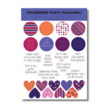 Studio Ins & Outs - Stickervel Circles, Quotes & Hartjes Guilty Pleasures - Tekststickers, Rondjes & Harten - 25 Guilty Pleasures Stickers