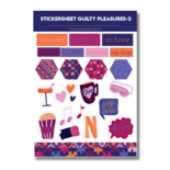 Studio Ins & Outs - Stickervel Contour - Guilty Pleasures-2 - Me-time & Favoriet Stickers - Vrolijke Illustraties - 24 Guilty Pleasures Stickers