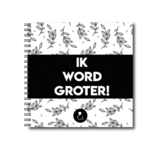 Studio Ins & Outs - Invulboek 4-12 jaar - Ik word groter - Zwart - Herinneringsboek Invulboek Kind - Kinder dagboek - Botanisch - 21x21cm - 80 Invul en foto pagina's