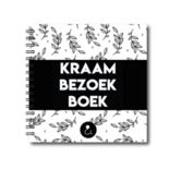 Studio Ins & Outs - Invulboek Kraamvisite - Kraambezoek Boek - Kraamboek - Kraamcadeau - 21x21cm - Zwart