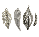 Veren Hangers - Dia: 29-55 mm, gatgrootte 12-20 mm, antiek zilver - 4 x 10 stuks