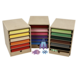 Papier Opslag Unit A4 - Opbergkast Voor Papier - Paper Storage - Document Organizer - MDF - Met Planken & Lade - H31,5 x D32 x B24,3 cm - 1 Stuk