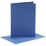Kaarten en enveloppen, blauw, afmeting kaart 10,5x15 cm, afmeting envelop 11,5x16,5 cm, 110+220 gr, 6 set/ 1 doos Kaarten en enveloppen, blauw, afmeting kaart 10,5x15 cm, afmeting envelop 11,5x16,5 cm, 110+220 gr, 6 set/ 1 doos